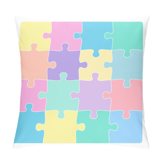 Personality  Colorful 4x4 Jigsaw Puzzle Template Isolated On White Pillow Covers