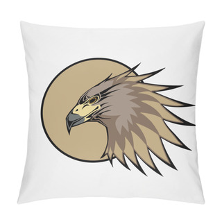 Personality  Head Of A Hawk, Vector Illustration Pillow Covers