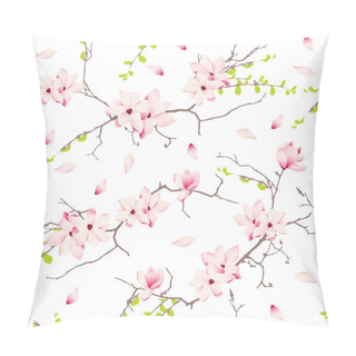Personality  Magnolia Blossom Trees Seamless Vector Pattern Pillow Covers