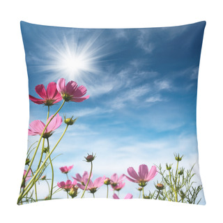 Personality  Cosmos Flowers Under The Sky Pillow Covers