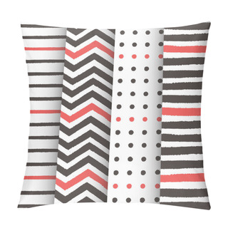 Personality  4 Hand Drawn Painted Geometric Patterns Set Pillow Covers
