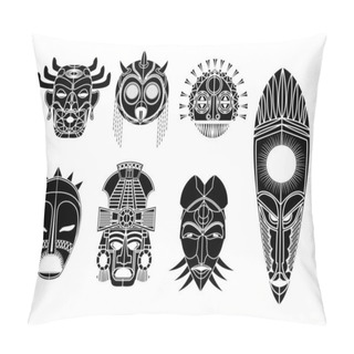 Personality  Tribal Mask Set 2 Pillow Covers