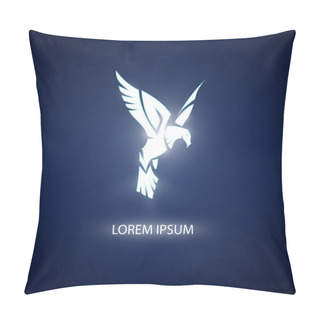 Personality  Eagle Symbol On Blue Background For Mascot Or Emblem Design Pillow Covers