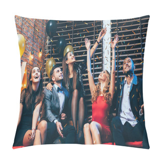 Personality  Friends Throwing Confetti At Party Pillow Covers