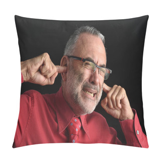 Personality  Noisy, Man On Black Background Pillow Covers