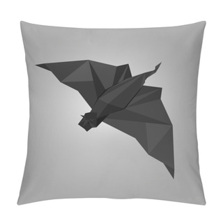 Personality  Vector Illustration Of Origami Bat. Pillow Covers