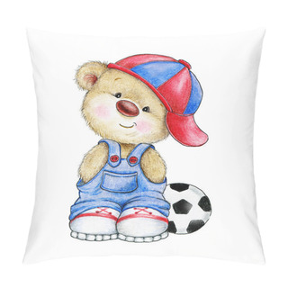 Personality  Teddy Bear With Ball Pillow Covers