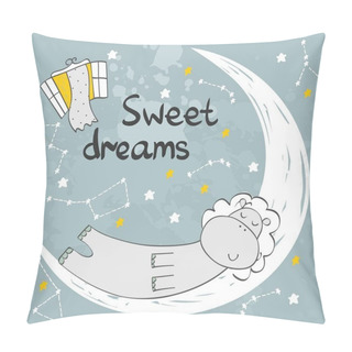 Personality  Vector Sleeping Hippo Pillow Covers
