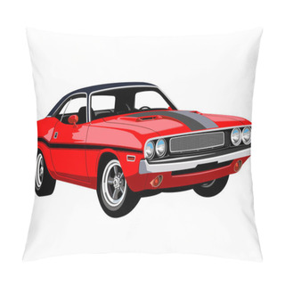 Personality  Car Sports Muscle Car From USA. The Well-known Beloved Pony Car On A White Background Pillow Covers