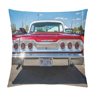 Personality  Reno, NV - August 4, 2021: 1963 Chevrolet Impala SS Hardtop Coupe At A Local Car Show. Pillow Covers