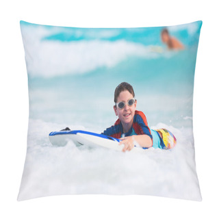 Personality  Boy Swimming On Boogie Board Pillow Covers