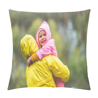 Personality  Mother Holding Little Daughter Pillow Covers