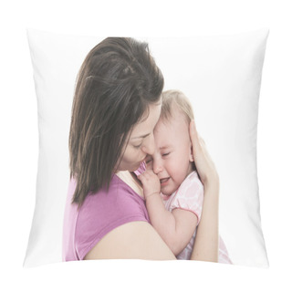 Personality  Mother Trying To Calm Her Crying Baby Pillow Covers