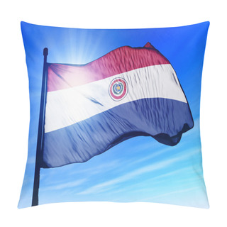 Personality  Paraguay Flag Waving On The Wind Pillow Covers