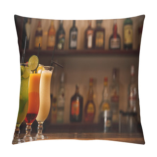 Personality  Three Tropical Mixed Drinks Pillow Covers