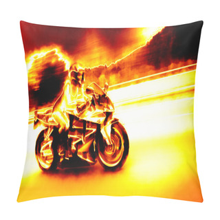 Personality  Flaming Biker Girl Pillow Covers