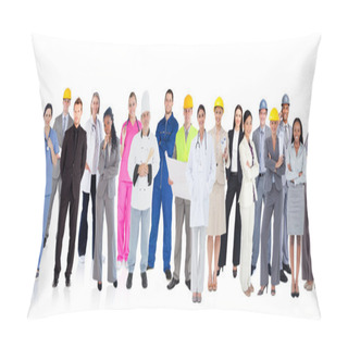 Personality  Large Diverse Group Of Workers Pillow Covers