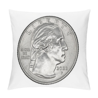 Personality  Updated Portrait Of George Washington On 2022 United States Quarter Dollar Coin Pillow Covers