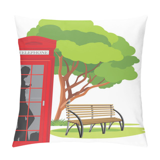 Personality  Telephone Box In The Park Pillow Covers