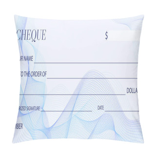 Personality  Cheque (Check Template), Chequebook Template. Blank Bank Cheque With Guilloche Pattern And Business Abstract Watermark. Background For Banknote Design, Voucher, Gift Certificate, Coupon, Ticket, Money Pillow Covers