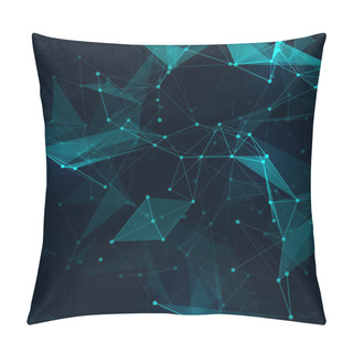 Personality  Abstract Low Poly Grey Bright Technology Vector Background. Connection Structure. Vector Data Science Background. Polygonal Vector Background. Molecule And Communication Background. Pillow Covers