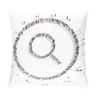 Personality  People In The Shape Of A Magnifying Glass. Pillow Covers