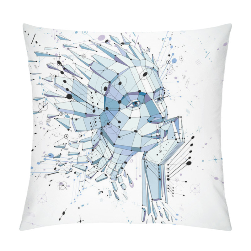 Personality  low poly portrait of smart woman pillow covers