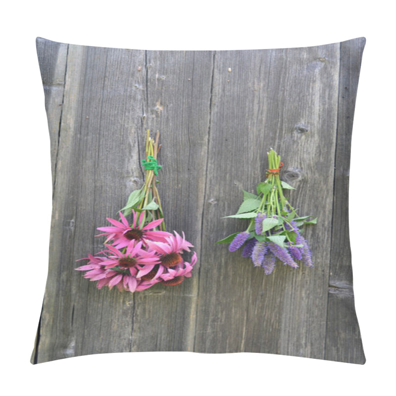 Personality  Medical Herbs Flowers Bunch, Anise Hyssop And Coneflower Pillow Covers