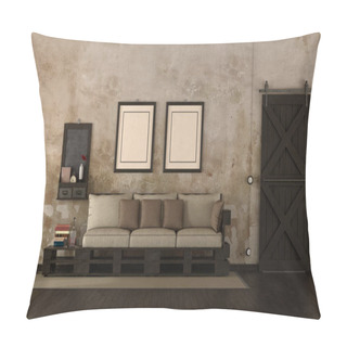 Personality  Retro Living Room With Pallet Sofa Pillow Covers