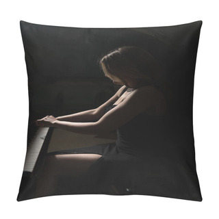 Personality  Girl And Piano Pillow Covers