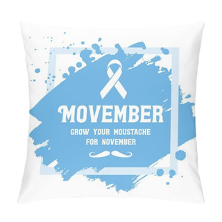 Personality  Movember, Awareness Of Men's Health Issues. Vector Pillow Covers