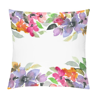 Personality  Floral Decorative Border. Watercolor Floral Background.  Pillow Covers