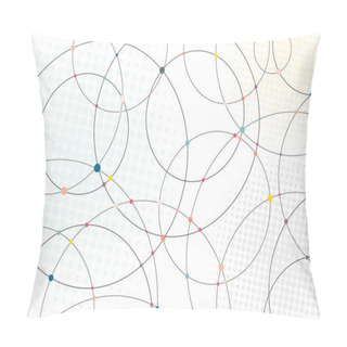 Personality  Abstract Lines Circles And Multicolor Dots With Radial Halftone  Pillow Covers