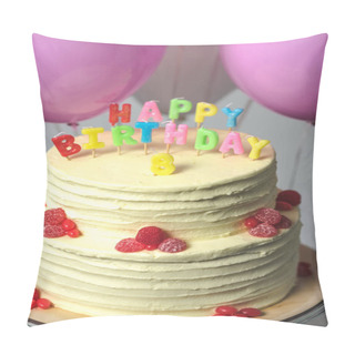 Personality  Birthday Cake With Number Eight Pillow Covers