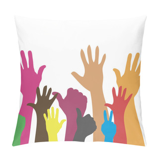 Personality  Hands Up Colorful Background Pillow Covers