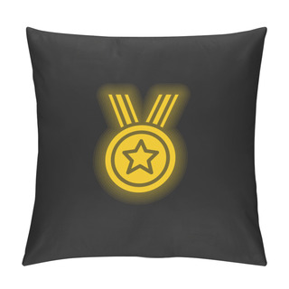 Personality  Award Yellow Glowing Neon Icon Pillow Covers