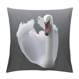 Personality  Elegant White Swan Swimming On Water Pillow Covers
