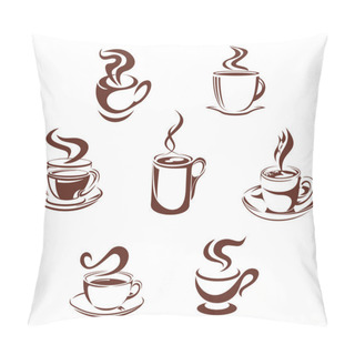 Personality  Coffee And Tea Symbols Pillow Covers