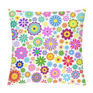 Personality  Colorful Flower On White Background Pillow Covers