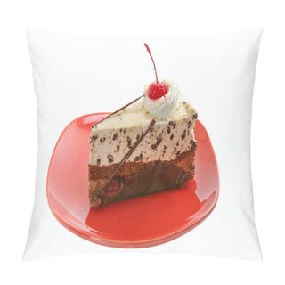 Personality  Chocolate Cake On Red Dish Pillow Covers