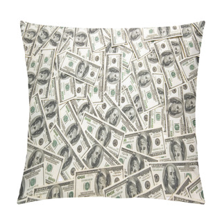 Personality  Lots Of Dollar Bank Notes On The Table Pillow Covers