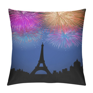 Personality  Happy New Year Fireworks In France Pillow Covers