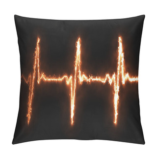 Personality  Fire Heart Beat Pulse In Fire Illustration Pillow Covers