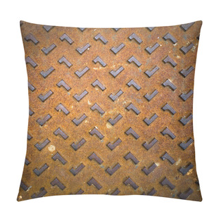 Personality  Grunge Rusty Steel Floor Plate Pillow Covers
