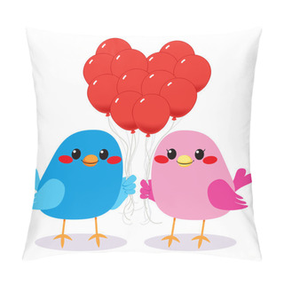 Personality  Birds Love Heart Balloons Pillow Covers