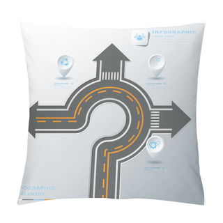Personality  Road & Street Traffic Sign Business Infographic Design Template Pillow Covers