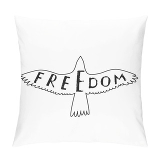 Personality  Freedom. Inspirational Quote About Freedom In Flying Bird. Pillow Covers