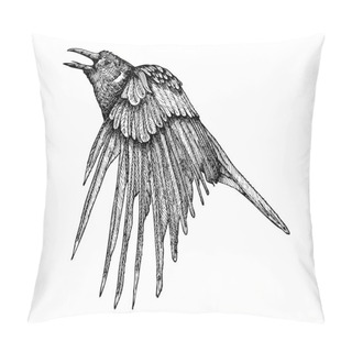 Personality  Stylized Hand Drawing Crow Pillow Covers