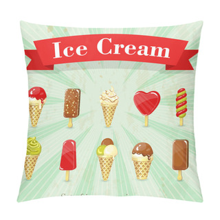 Personality  Set Of Retro Ice Cream Icons Pillow Covers