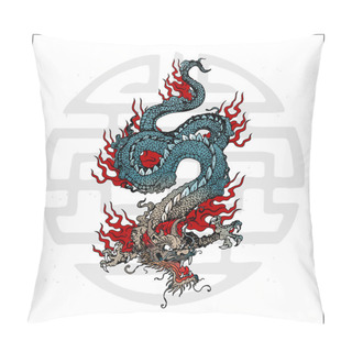 Personality  Japanese Vector Dragon Tattoo Pillow Covers